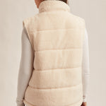 Dune Teddy Fleece Puff Vest - Cream