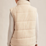 Dune Teddy Fleece Puff Vest - Cream