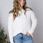 Eastyn Ultra Soft Cable Knit Sweater - Cream FINAL SALE