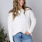 Eastyn Ultra Soft Cable Knit Sweater - Cream FINAL SALE