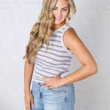 Edlin Tank - White Multi Stripe
