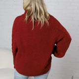 Eira Textured Cable Knit Sweater - Mahogany