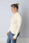 Elana Oatmeal Mock Neck Sweater