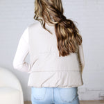 Elara Zip Up Puffer Vest - Grey