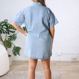 Elarae Denim Button-up Shirt Dress