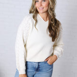 Elayne Ribbed Knit Sweater - Ivory