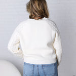 Elayne Ribbed Knit Sweater - Ivory