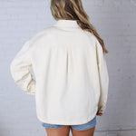 Eleni Denim Button-Up Jacket - Ecru