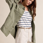 Eleni Denim Button-Up Jacket - Olive