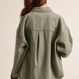 Eleni Denim Button-Up Jacket - Olive