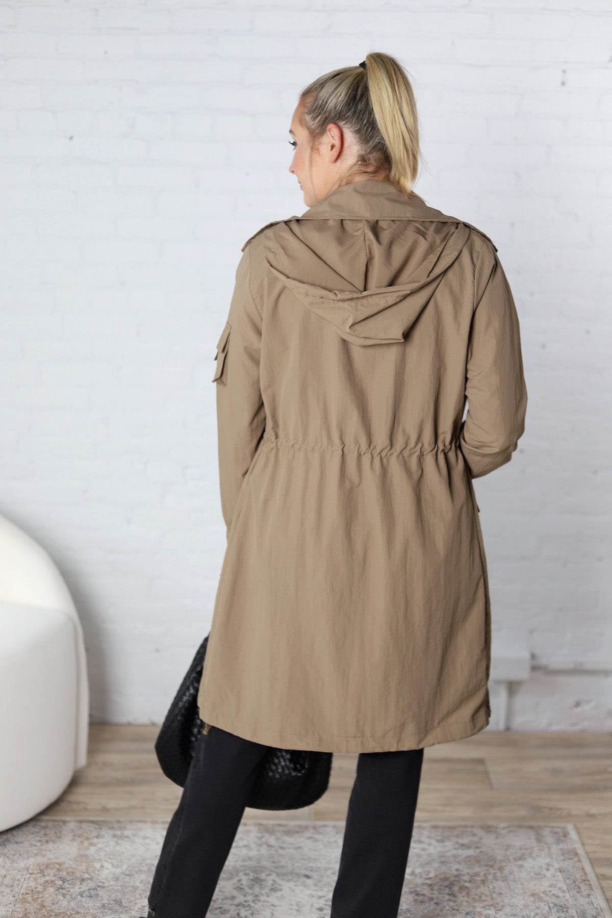 Eliana Nylon Anorak Windbreaker - Mocha - FINAL SALE