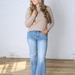 Elise Wool Blended Crewneck Sweater - Mushroom