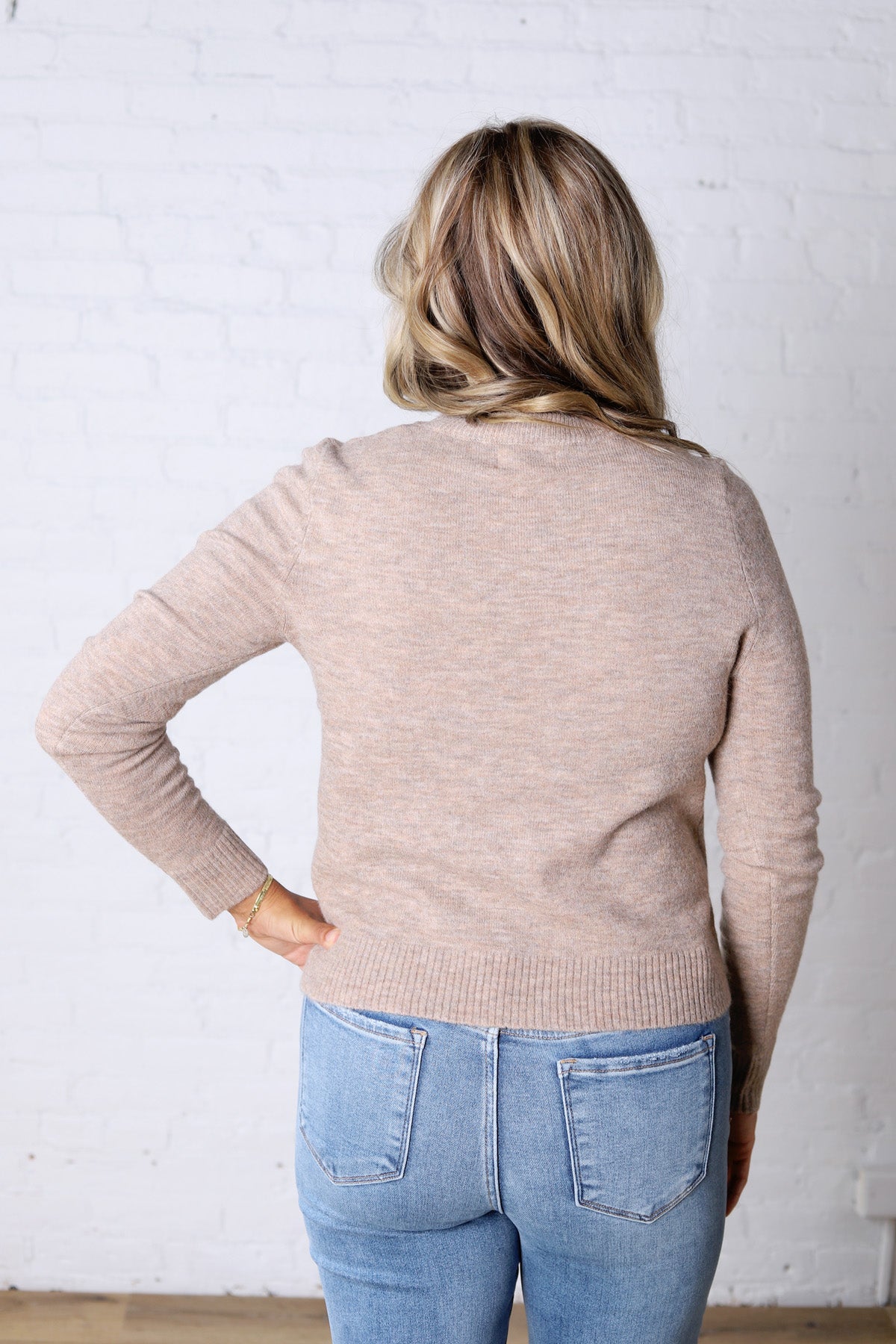 Elise Wool Blended Crewneck Sweater - Mushroom
