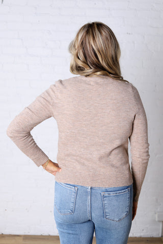 Elise Wool Blended Crewneck Sweater - Mushroom