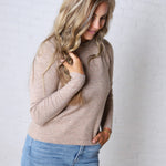 Elise Wool Blended Crewneck Sweater - Mushroom
