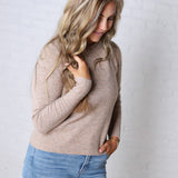 Elise Wool Blended Crewneck Sweater - Mushroom