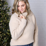 Elixie Boat Neck Long Sleeve Sweater - Taupe