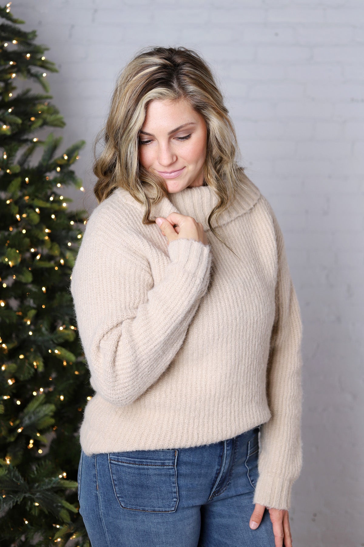 Elixie Boat Neck Long Sleeve Sweater - Taupe - FINAL SALE