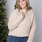 Elixie Boat Neck Long Sleeve Sweater - Taupe - FINAL SALE