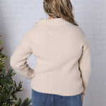 Elixie Boat Neck Long Sleeve Sweater - Taupe - FINAL SALE