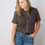 Ellery Puff Sleeve Sweater Cardigan - Brown