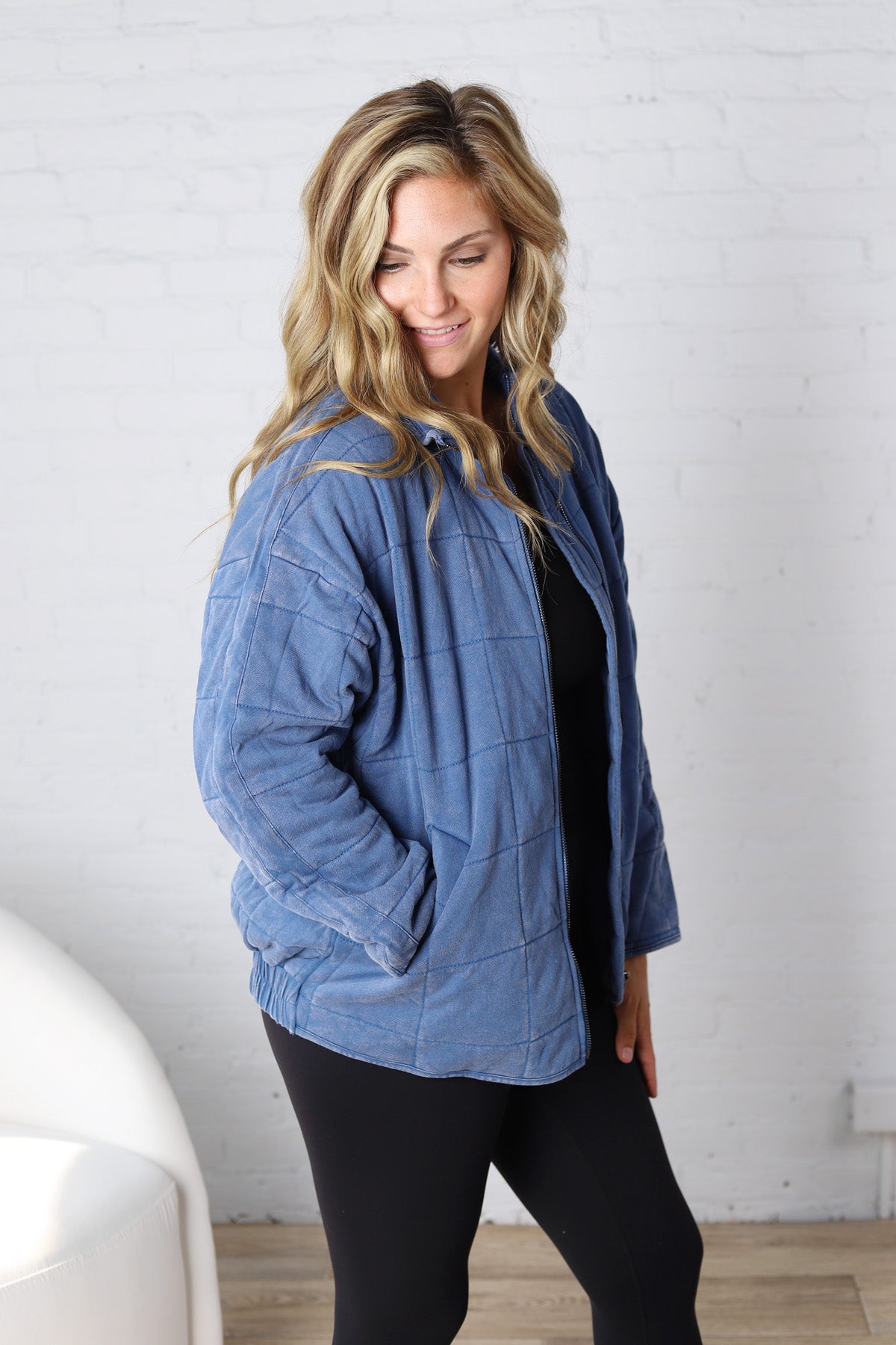 Ellery Quilted Jacket - Denim FINAL SALE