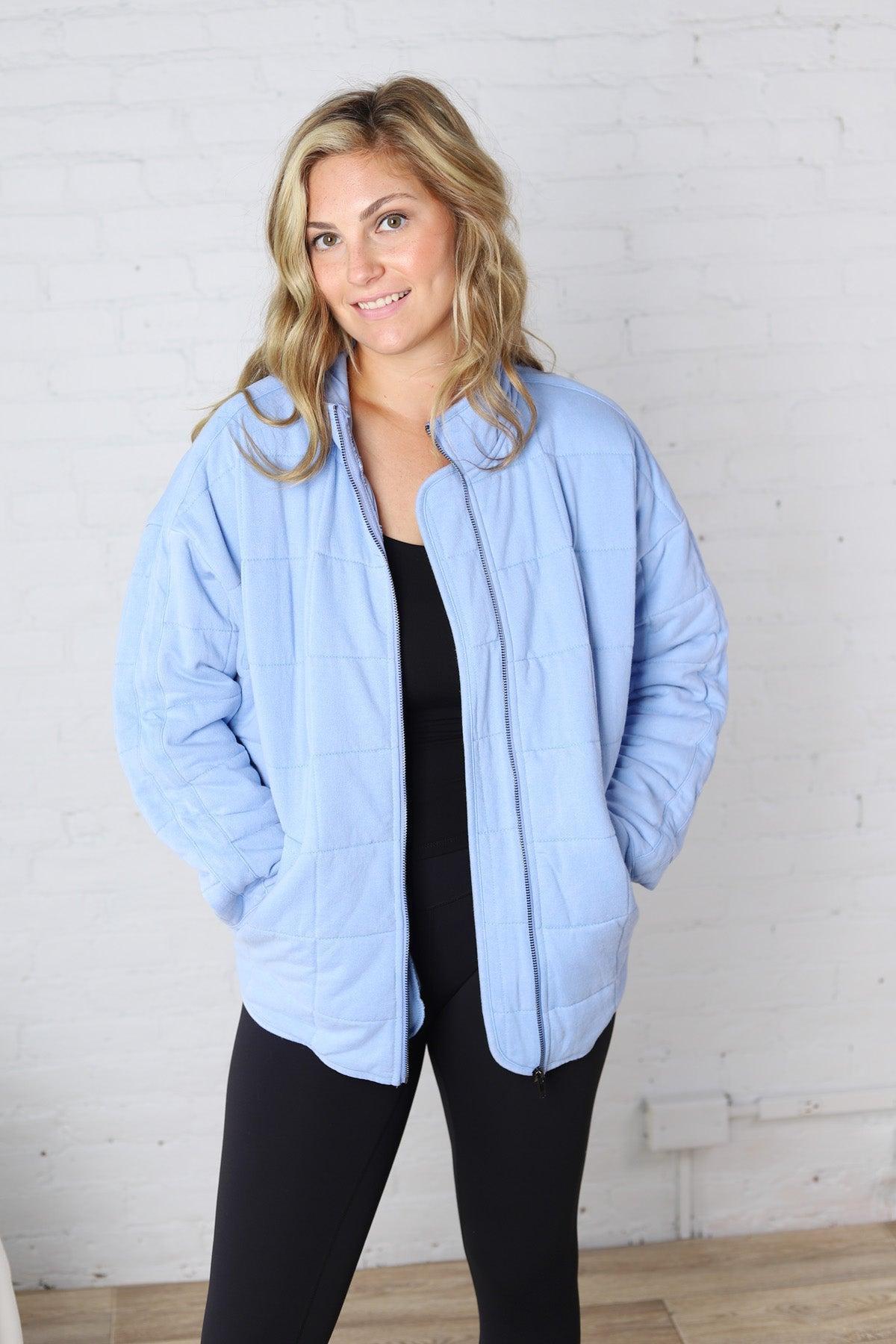 Ellery Quilted Jacket - Sky Blue FINAL SALE