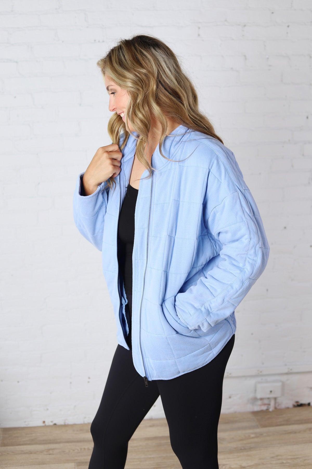 Ellery Quilted Jacket - Sky Blue FINAL SALE