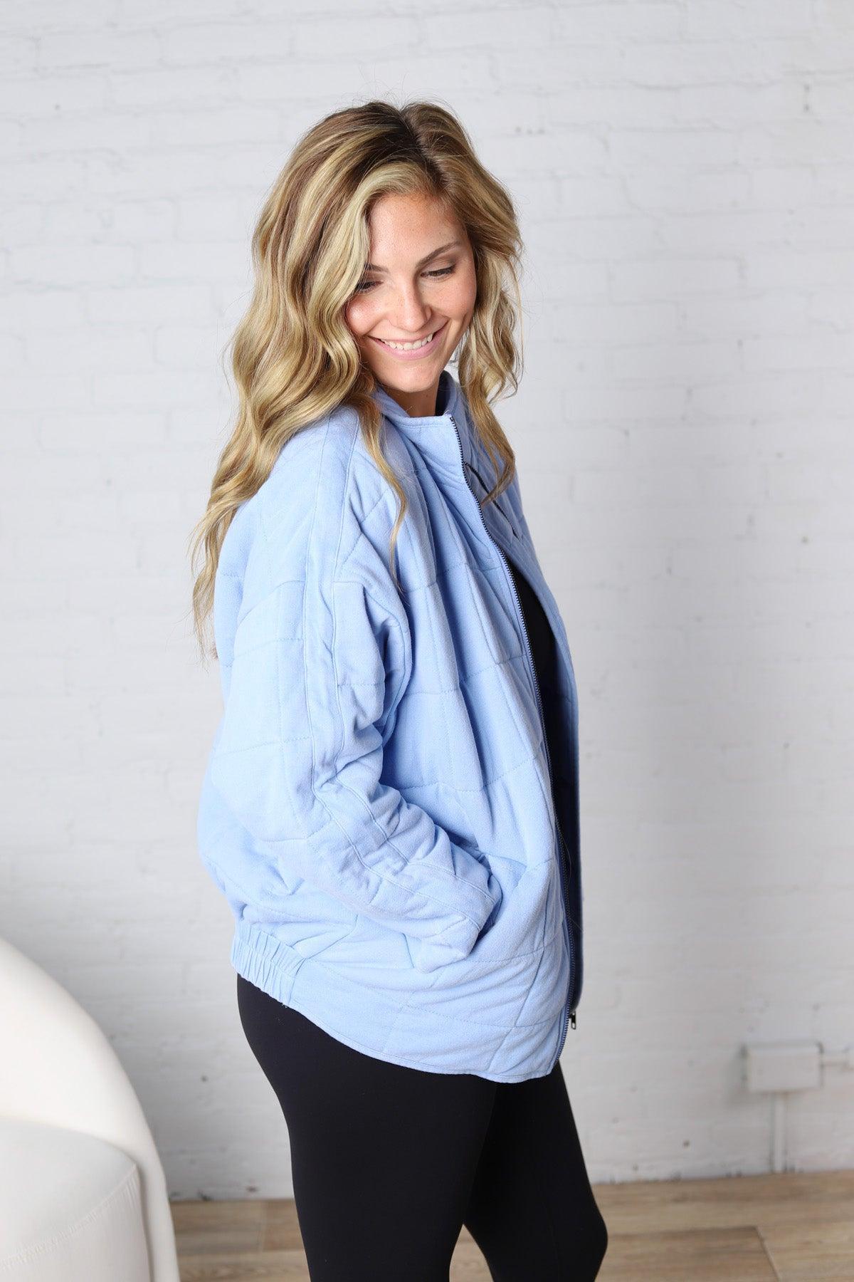 Ellery Quilted Jacket - Sky Blue FINAL SALE