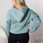 Ellis Half-Zip Hoodie - Pale Blue