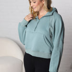 Ellis Half-Zip Hoodie - Pale Blue