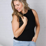 Elodie Ribbed Knit Tank - Black FINAL SALE
