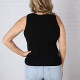 Elodie Ribbed Knit Tank - Black FINAL SALE