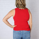 Elodie Ribbed Knit Tank - Red FINAL SALE