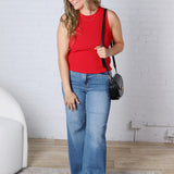 Elodie Ribbed Knit Tank - Red FINAL SALE