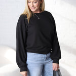 Eloise Round Neck Balloon Sleeve Sweatshirt