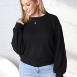 Eloise Round Neck Balloon Sleeve Sweatshirt