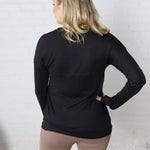 Elowyn Brushed Crew Neck - Black - FINAL SALE