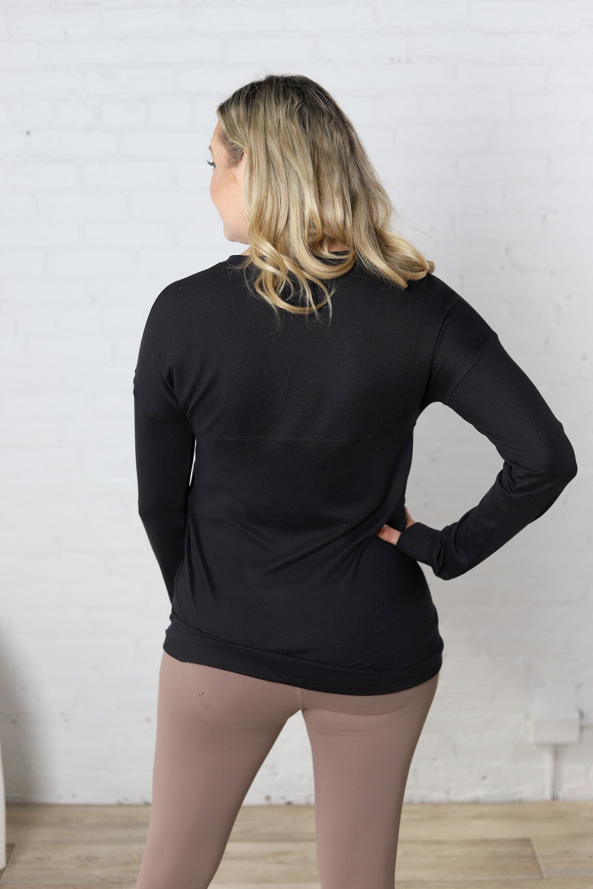 Elowyn Brushed Crew Neck - Black - FINAL SALE