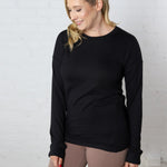 Elowyn Brushed Crew Neck - Black - FINAL SALE