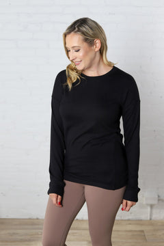 Elowyn Brushed Crew Neck - Black