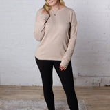 Elowyn Brushed Crew Neck - Mocha - FINAL SALE