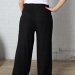 Elowyn Linen Wide Leg Pant - Black