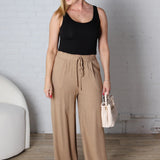 Elowyn Linen Wide Leg Pant - Coco