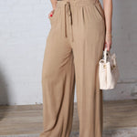 Elowyn Linen Wide Leg Pant - Coco