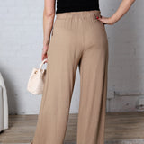 Elowyn Linen Wide Leg Pant - Coco