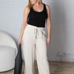 Elowyn Linen Wide Leg Pant - Oatmeal