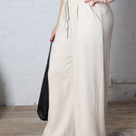 Elowyn Linen Wide Leg Pant - Oatmeal