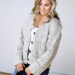 Elsie Crochet Knit Button Down Cardigan