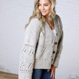 Elsie Crochet Knit Button Down Cardigan